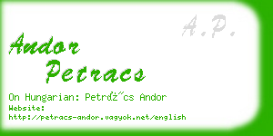 andor petracs business card